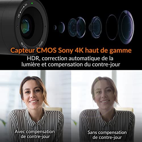 Innex C570 120 Degree Wide Angle 4K Webcam with AI Tracking, AI Auto Framing, ePTZ, Webcam with Micro, 5X Digital Zoom, Remote Control, Conference Camera for Zoom, Microsoft Teams - Image 3