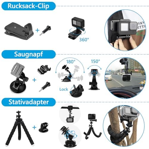 Accessory Kit for GoPro Hero 13 Black, oGoDeal Action Camera Including Waterproof Case, Screen Protector, Bike Stand, Floating Handle - Image 5