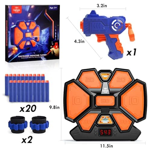 Lehoo Castle Nerf Target, Digital Target with Light, Sounds and Arrows in Foam, Gift for Boys 6 7 8 9 10 Years (Black) - Image 5