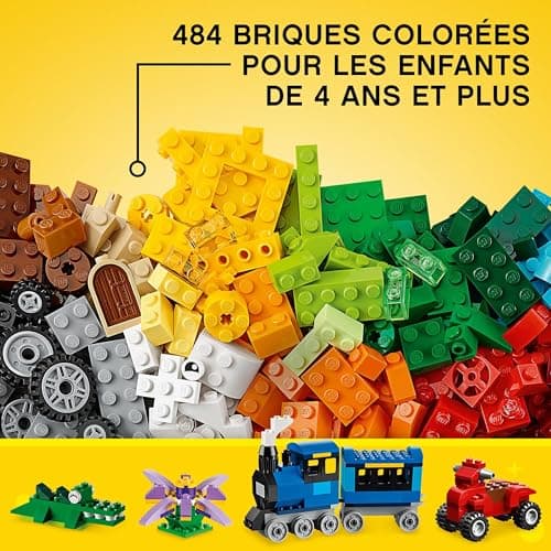 LEGO 10696 Classic La Boîte de Briques Créatives, Jouet et Ensemble de Rangement avec Briques, Roues, Fenêtres, Idée Cadeau Anniversaire, Enfants 4 Ans - Image 6
