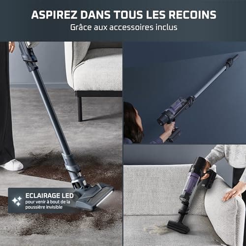 Rowenta X-Pert 7.60 Cordless Vacuum Cleaner, Ultra Light, Powerful 140 W, Versatile, Autonomy 45 min, Effective for All Floor Types RH6A33WO, Black - Image 7