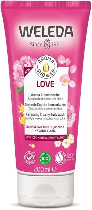 WELEDA - Aroma Shower Love - Harmonizing shower cream to gently cleanse the skin - Formula 100% natural origin - All skin types - NATRUE* - Vegan*** - 200 ml - Image 1