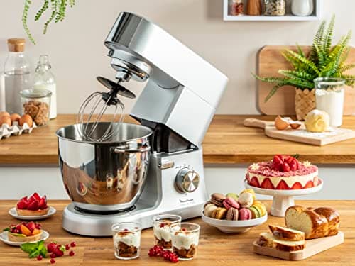 Moulinex Pastry Processor, XXL Stainless Steel Bowl 6.7 L, 1500 W, 10 Speeds + Pulse Function, Cast Aluminium Body, Premium Pastry Kit, Masterchef Grande Grey QA810D01 - Image 8