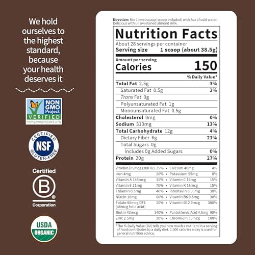 Garden of Life Raw Organic Meal, Chocolate Cacao - 1017g - Image 7