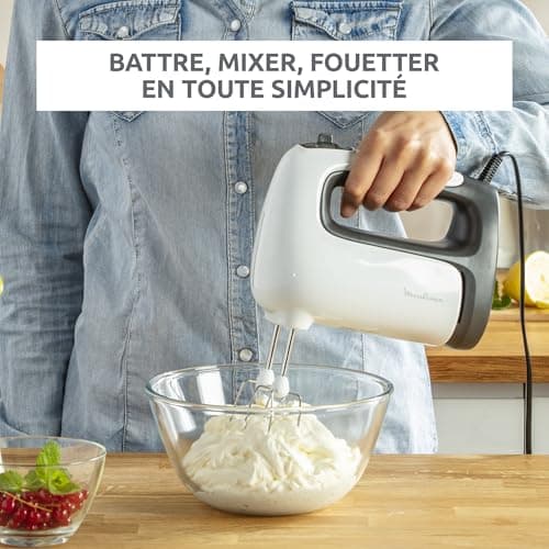 Moulinex Prep'Mix+ HM460110 Electric Mixer, 500 W, 5 Speed, Turbo Adjustment, 2 Whisks + 2 Stainless Steel Kneaders, Ideal for Light and Thick Prep'Mix+ - Image 4