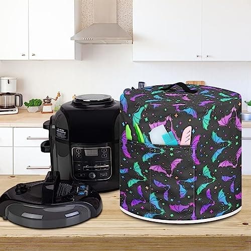 Halloween Bat Air Fryer Cover with Top Handle and Storage Pockets, Dust Cover Compatible with Instant Pot Dust Protector for - Image 4