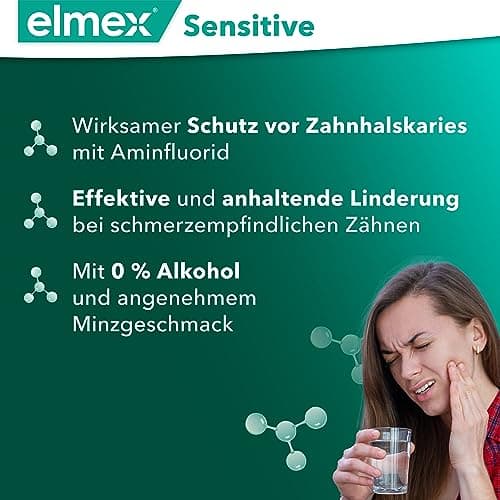 elmex Sensitive Zahnspülung, 400 ml - Mundspülung bietet Extraschutz vor schmerzempfindlichen Zähnen, ohne Alkohol - Image 4