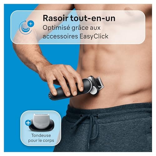 Braun Series 5 51-W1600s Rasoir Électrique Pour Homme Avec Accessoire Tondeuse Pour Le Corps EasyClick, Système EasyClean, Technologie Wet & Dry, Rechargeable, Rasoir À Grille Sans Fil, Blanc - Image 6