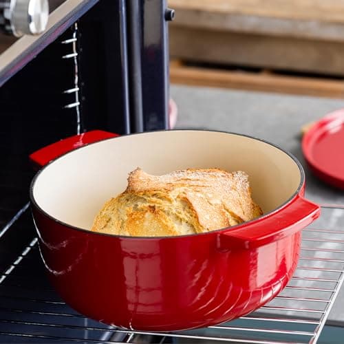 KitchenAid Cast Iron Enamelled Cast Iron Casserole Dish with Lid, Diameter 30 cm, Oval, 5.6L, 6.3 kg, High Quality & Durable, Sear, Frying, PFAS Free, Induction, Ergonomic Handle, Oven at 260°C, - Image 5