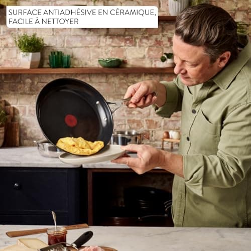 Jamie Oliver by Tefal Direct Cook H8802S34 Frying Pan 28 cm Ceramic Non-Stick Coating Stainless Steel - Image 5