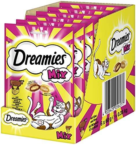 Dreamies Cat Treat Mix with Beef and Cheese - Crispy on the outside and creamy inside - 60g - Image 2