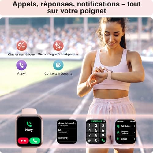 Women's Smart Watch for Samsung, iPhone, Android, 1.8 Inch Smartwatch with Bluetooth Call, AI Voice, Built-in Alexa, Smartwatch Monitor, Calories, IP68 Smart Watch, Pedometer - Image 3