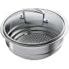 Le Creuset Steamer Basket, Stainless Steel 3-ply, With Glass Lid, Suitable for Saucepans and Saucepans 16/18/20 cm, Silver,962019000001000 - Image 2