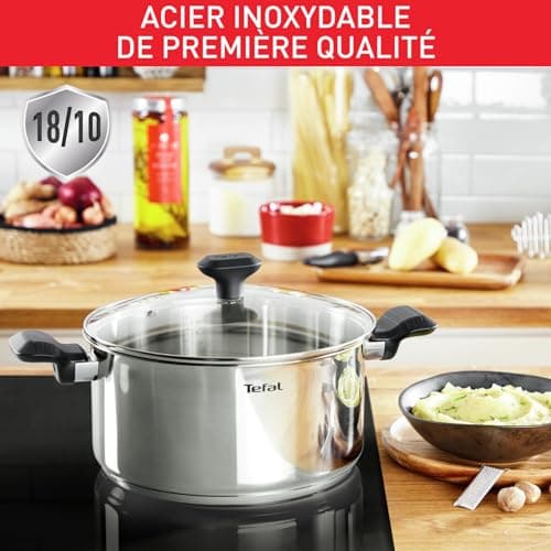 Tefal Comfort Max C9734604 Stewing Pot 24 cm + Glass Lid, Induction, High Quality Stainless Steel, Thermo-Insulated Handles, 10-Year Warranty - Image 5
