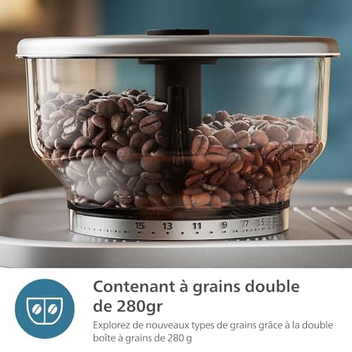 Philips Barista Brew Semi-Automatic Espresso Machine – Single, Double & Americano, 280g Double Bean Tray, Intuitive Guide, Calibrated Tamping, Cappuccino Metal Grain Coffee Maker (PSA3228/41) - Image 5