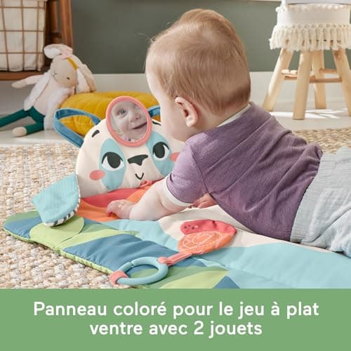 Fisher-Price 3-in-1 Panda Rolling Play Mat, 90% Post-Consumer Recycled Plastics, FSC Certified Packaging, 2 Toys Included, Baby Toy, HKD65 - Image 6
