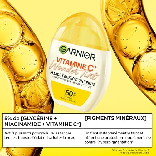 GARNIER - SkinActive Vitamin C - Wonder Tint Perfecting Fluid SPF50+ - Protective Face Tinting - Evens, Protects, Brightens, Moisturizes & Reduces Dark Spots - Light Tint - 40 ml - Image 4