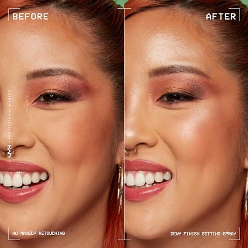 NYX Professional Makeup Dewy Finish Setting Setting Spray, Finishing Spray, Long Lasting Stay, Satin Finish, Vegan Formula, Model: Dewy - Image 7