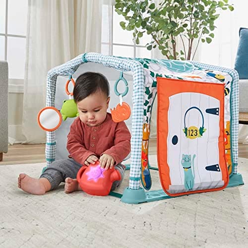 Fisher-Price Mon Tapis Cabane 3 in 1, Evolutionary Play Mat Transformable into a Hut Tunnel with Musical and Luminous Toy, Awakening Toy, From 1 Year Old, HJK45 - Image 3