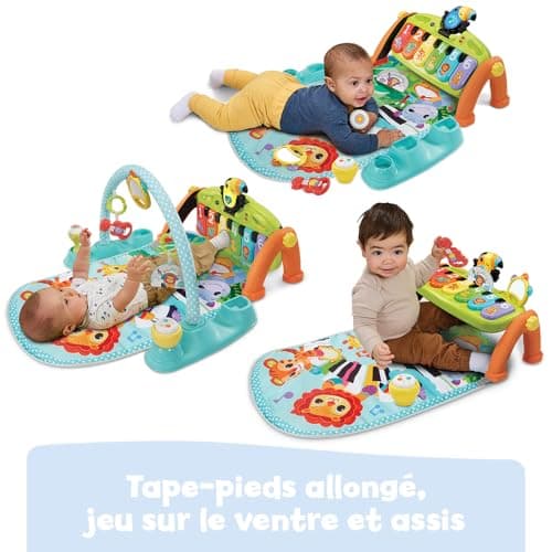 VTech - 5-in-1 Evolutive Tap Tap Piano Mat - Play Mat with Ark of Awakening, Luminous Baby Piano and Rattles - Musical and Scalable Game - Baby Motor Skills - Newborn Gift - English Content - Image 4