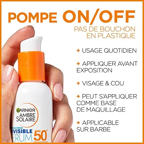 Garnier Ambre Solaire Super UV - Sérum Solaire Visage Invisible - Très Haute Protection SPF50+ - Pour Tous Types de Peaux - 30 ml - Image 7