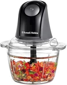 Russell Hobbs Electric Chopper [Versatile] Blender (for Vegetables, Fruits, Meat, Onions, 1L Container, Dishwasher Safe, 2 Speed, Stainless Steel Blades, 350W) Anthracite 27131-56
