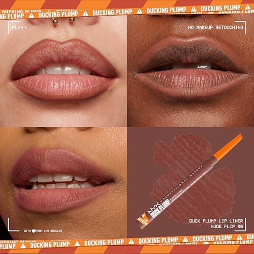 NYX Professional Makeup - Plumping Lip Liner - Up to 10 hours of hold - Enriched with chili and ginger extract - Plumping Lip Liner - Matte finish - Duck Plump - Shade: Nude Flip - Image 4