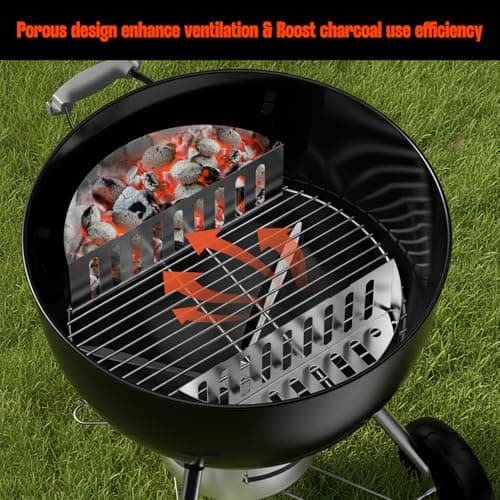 onlyfire Stainless Steel Charcoal Baskets for Weber Kettle Charcoal Barbecues 47/57/67 cm, Tank Basket for Direct and Indirect Heat, Replacement Part for Weber 7403, 2 Pieces - Image 6