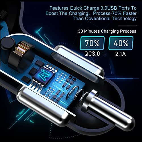 4 Ports USB Car Charger Mobile Phone Car Cigarette Lighter Charger Accessories Compatible with Tablet, iPhone, Samsung - Image 8