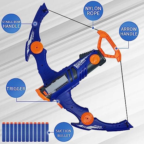 Arrows and Bow Set for Kids Compatible with Nerf Gun Balls 12 Darts Clip Shot Foam Ball Archery Toy with 36 Foam Darts for Boys Girls - Image 6