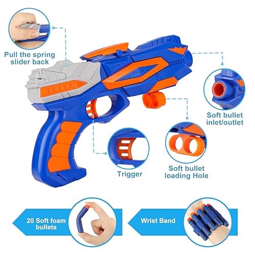 Cible de Tir pour Nerf avec Pistolet Jouet, Cible Electrique Automatique avec 20 Flechette Jeux Enfant Garçon Fille 3 4 5 6 7 8 9 10 Ans Cadeau Anniversaire Paques Balster Gun Toy - Image 5
