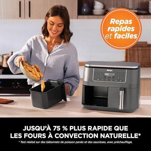 Ninja Air Fryer Dual Zone Digital, Electric Air Fryer, 2 Compartments, 7.6 L, 6-in-1, Oil Free Fryer, Max Crisp, Roast, Bake, Dehydrate, Warm, Metal Grey DZ300EU - Image 7