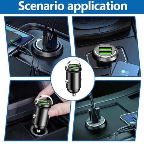 USB Cigarette Lighter, Dual 100W/5A Port, Fast USB Car Cigarette Lighter Charger, Mobile Phone Chargers for iPhone, Samsung Galaxy, Huawei, Xiaomi, Smartphone, Tablet - Image 6