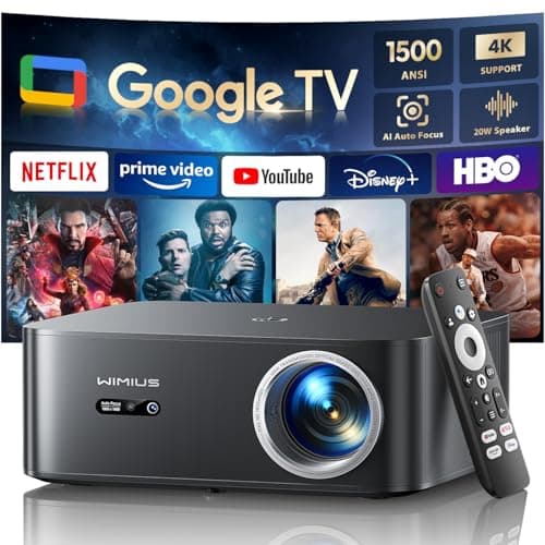 4K Projector 【1500 ANSI/Google TV/Netflix Disney+Official】 4K Auto Focus/Keystone Projector WiFi6 Bluetooth FHD 1080P Native, Voice Control, Overhead Projector 350 Inches Zoom 50% Home Cinema HDMI Arc - Image 2