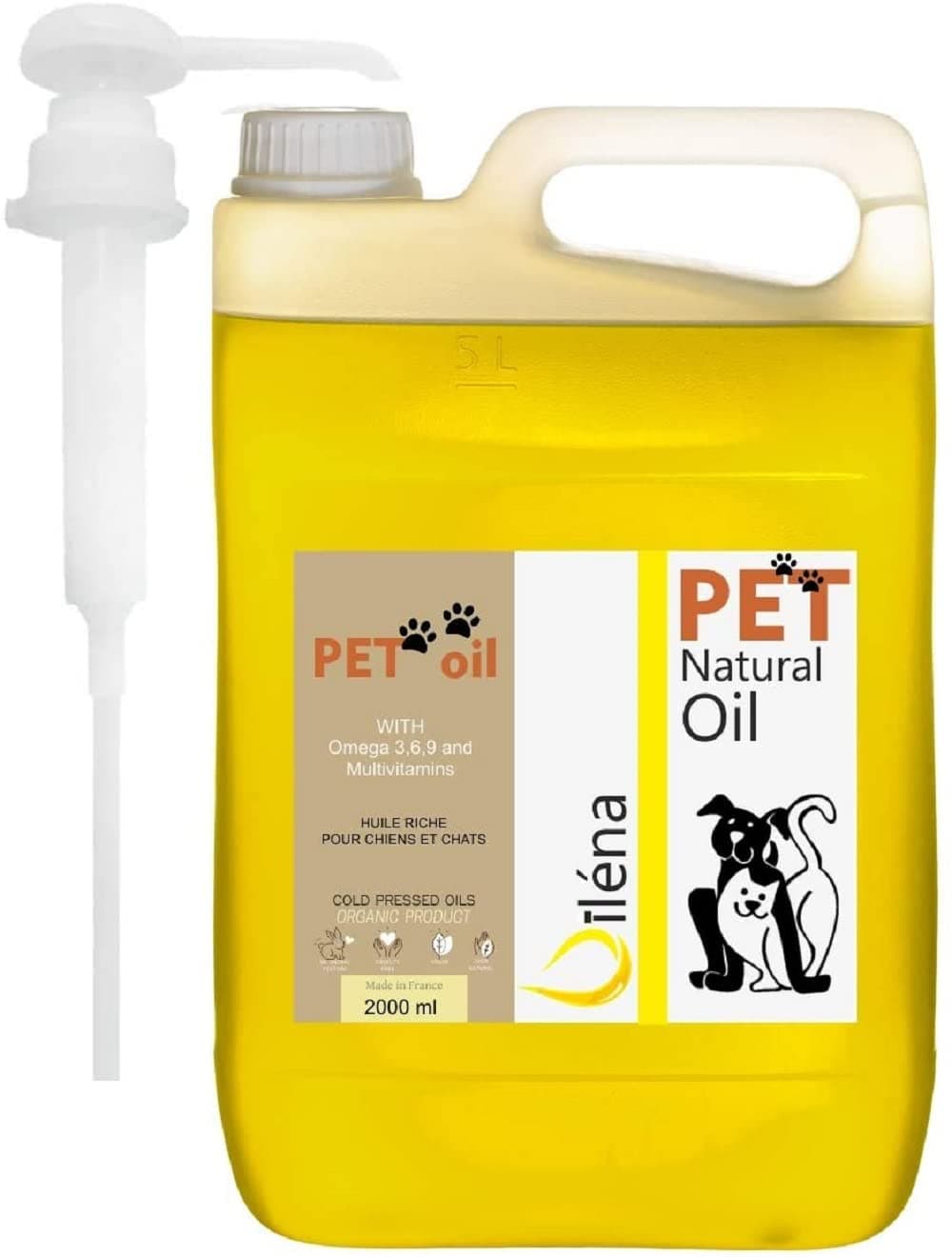 Salmon Oil Premium Salmon Oil for Dogs & Cats | Omega 3, 6, 9, Vitamin E | Boost Energy, Vitality | Strengthens Immunity | Healthy Skin, Coat | 2000 ML