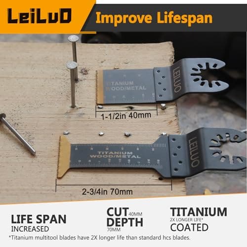 LEILUO 32 Piece Oscillating Tool Accessory Kit Ideal for Wood, Nails and Drywall Oscillating Saw Blades with Storage Bag Compatible with DeWalt Makita and More - Image 6
