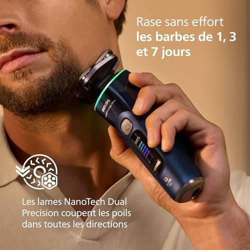 Philips Rasoir i9000 Prestige Ultra, Rasoir électrique 100% étanche, Technologie Skin IQ Pro, Système Triple Lift & Cut, Lames de précision NanoTech rotatives 360°, 5 modes de rasage, XP9401/38 - Image 7