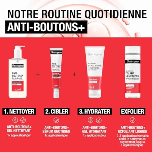 Neutrogena – Gel Nettoyant Anti-Boutons + Acide Salicylique + 2% PHA (200 ml) – Soin visage anti-boutons non comédogène et non gras – Nettoyant visage pour peaux à tendance acnéique sans parfum - Image 8