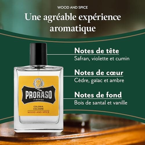 Proraso | Eau de Cologne Wood & Spice (flacon vaporisateur de 100 ml) – Parfum pour homme à la senteur boisée et épicée – Fabriqué en Italie - Image 4