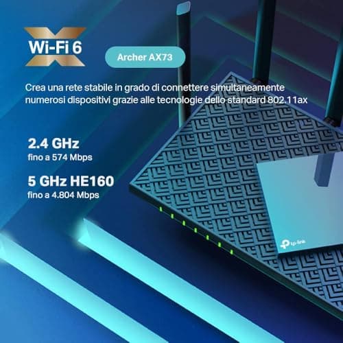 TP-Link 6 AX 5400Mbps Dual-Band WiFi Router, 5 Gigabit Ports, 6 High Performance Antennas, OneMesh, WPA3, Parental Control, 1 USB 3.0 Port, (Archer AX73) - Image 3