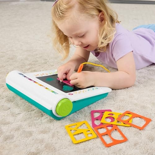 Fisher-Price JDL70 Learning and Drawing Desk Tablet for Writing and Drawing Without Dirty with LCD Screen, Ideal for Travelling Children from 3 Years - Image 3