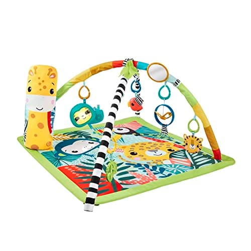 Fisher-Price Jungle 3 in 1 Tummy Play Mat with 6 Sensory Toys Luminous Sound and Adjustable Ark, Awakening Toy, From 6 Months, HJW08 - Image 2