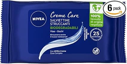 NIVEA Creme Care Facial Makeup Remover Salviettes - 25 Salviettes Makeup Remover Waterproof - Image 1