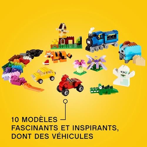 LEGO 10696 Classic La Boîte de Briques Créatives, Jouet et Ensemble de Rangement avec Briques, Roues, Fenêtres, Idée Cadeau Anniversaire, Enfants 4 Ans - Image 5