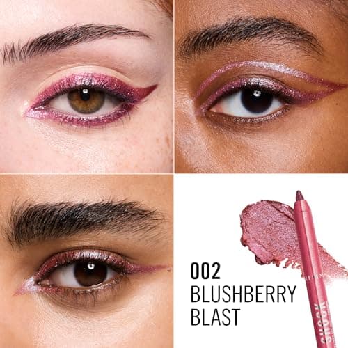 Rimmel Thrill Seeker Shimmer shock Crayon, Eyeliner, Eyeliner Gel Waterproof Multichrome, Crayon Liner, Couleur changeante irisée, Glisse sans effort, Ne coule pas, 1,2 g, 002 Blushberry Blast - Image 5