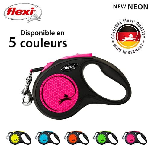 Flexi Neon S Strap 5 m Black/Neon Pink, Retractable Lead for Dogs up to 15 kg - Image 7