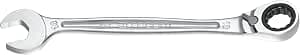 FACOM - Metric Ratchet Combination Wrench 15mm - 467B.15 - Non-slip Ultra-Grip System - Compact Ratchet Mechanism Reversible by Lever - Eye and Fork Inclined at 15° - Satin Chrome