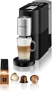 Krups Nespresso Atelier XN8908 Milk Foam System 1 Litre Water Tank with Nespresso Glass Cups + Capsules 19 Bar Pressure Black/Silver