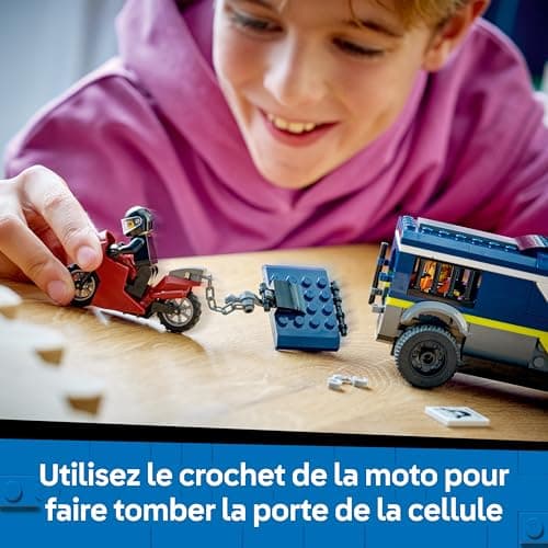 LEGO City The Penitentiary Van – Toy Truck – Model Van with Motorcycle, 3 Minifigures and Removable Cell Door – Birthday Gift Idea for Boys from 6 Years Old 60479 - Image 5