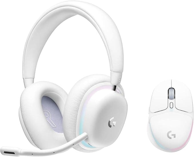 Logitech G - Wireless Gamer Set, G735 Headset and G705 Mouse, LIGHTSYNC RGB Customizable Lightspeed, Wireless Lightspeed, Bluetooth, PC/Mac/Laptop - White